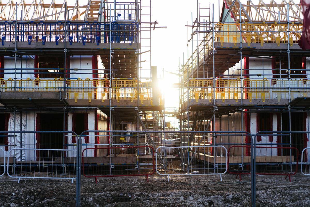 Two multifamily buildings under construction